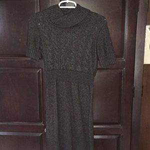 Grey Turtleneck Dress